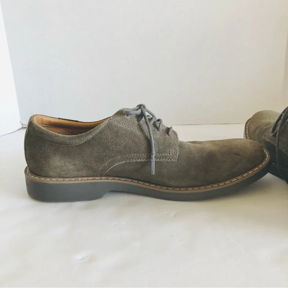 G.H. Bass & Co. Pasadena Grey Suede Derby Shoes Leather Upper Mens Size 7.5M